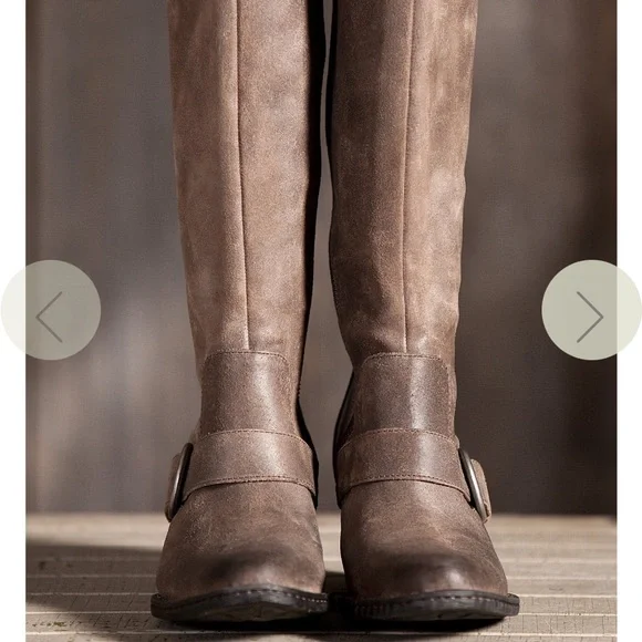 Distressed leather tall boots.by Born - Picture 6 of 15